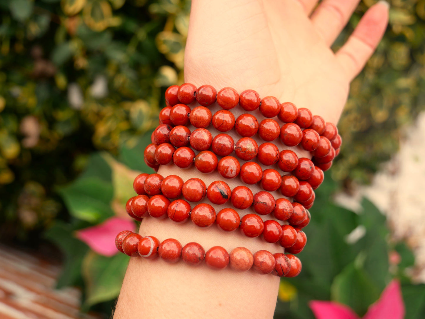 Red Jasper Beaded Bracelets 8mm