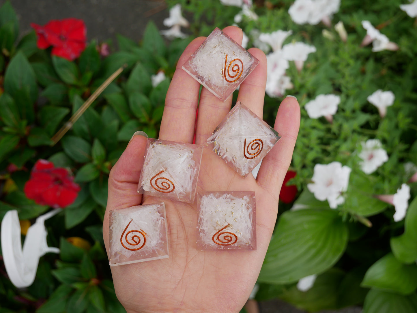 Selenite Orgonite Pyramids
