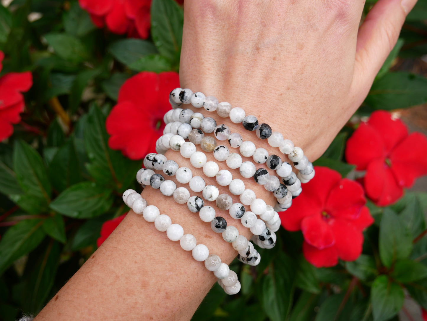 Rainbow Moonstone Beaded Bracelets 6mm