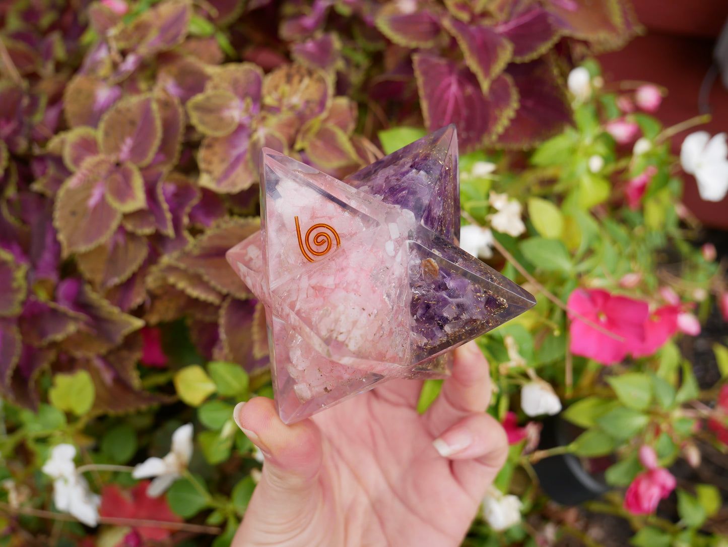 Orgonite Amethyst Rose Quartz Merkaba