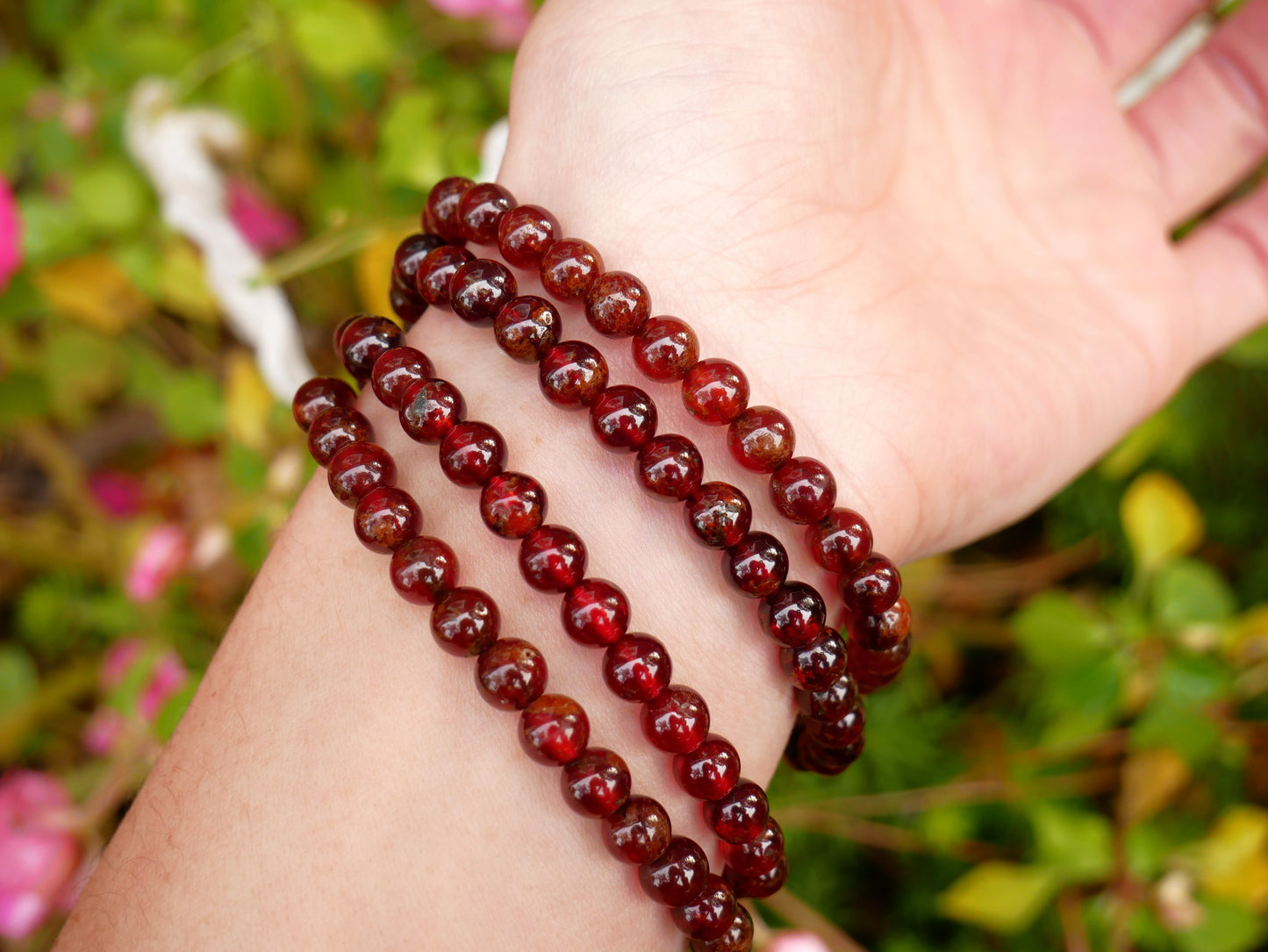 Garnet Beaded Bracelets 6mm