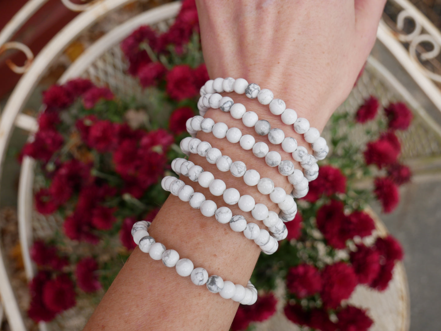 Howlite Beaded Bracelets 6mm
