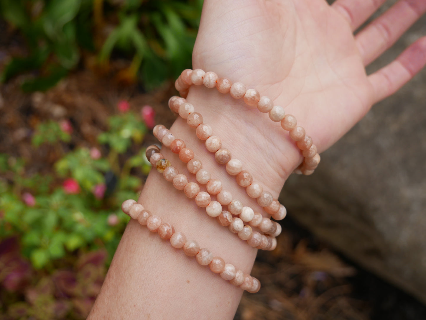 Moonstone Beaded Bracelet 6mm