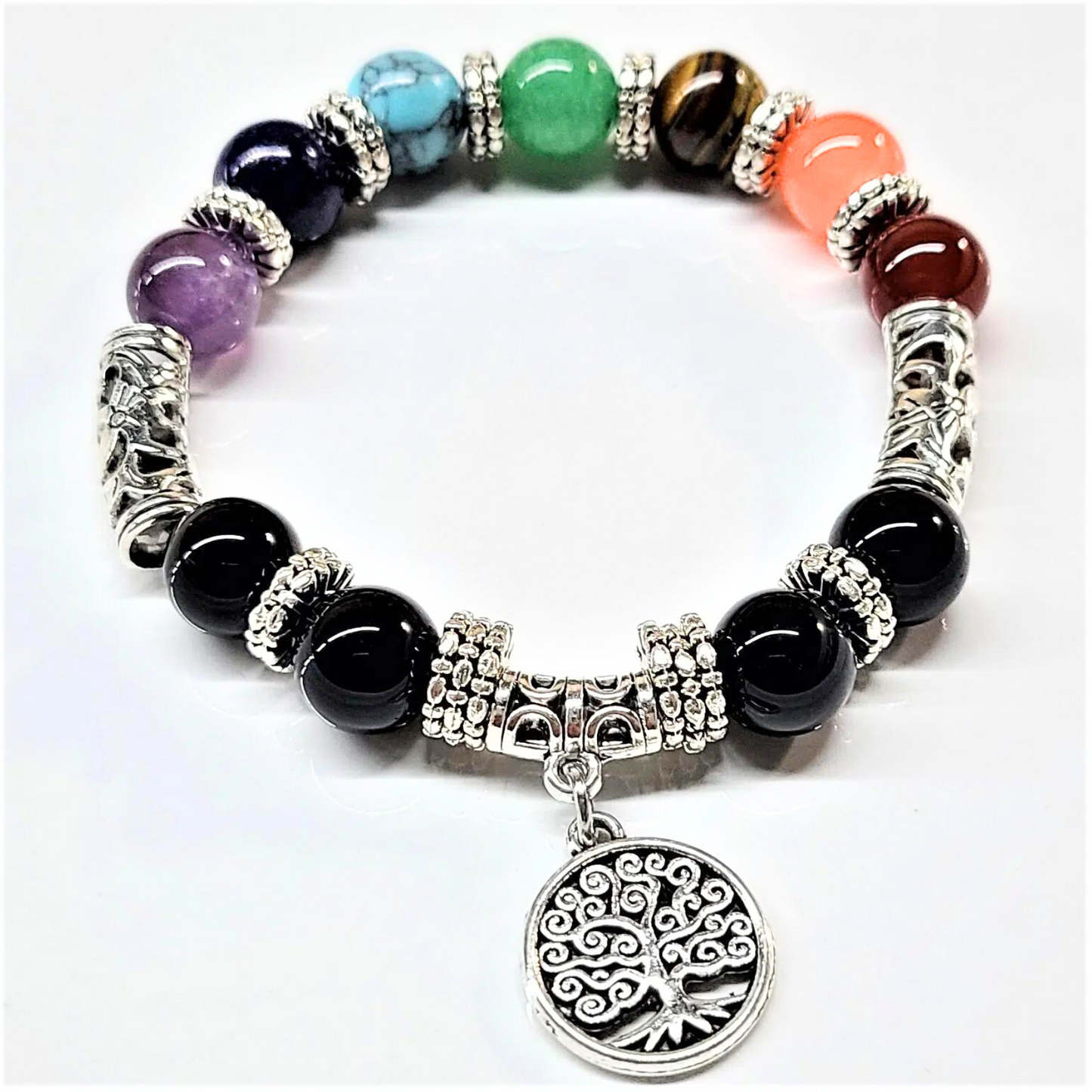 Chakra Tree of Life Beaded Bracelet 8mm