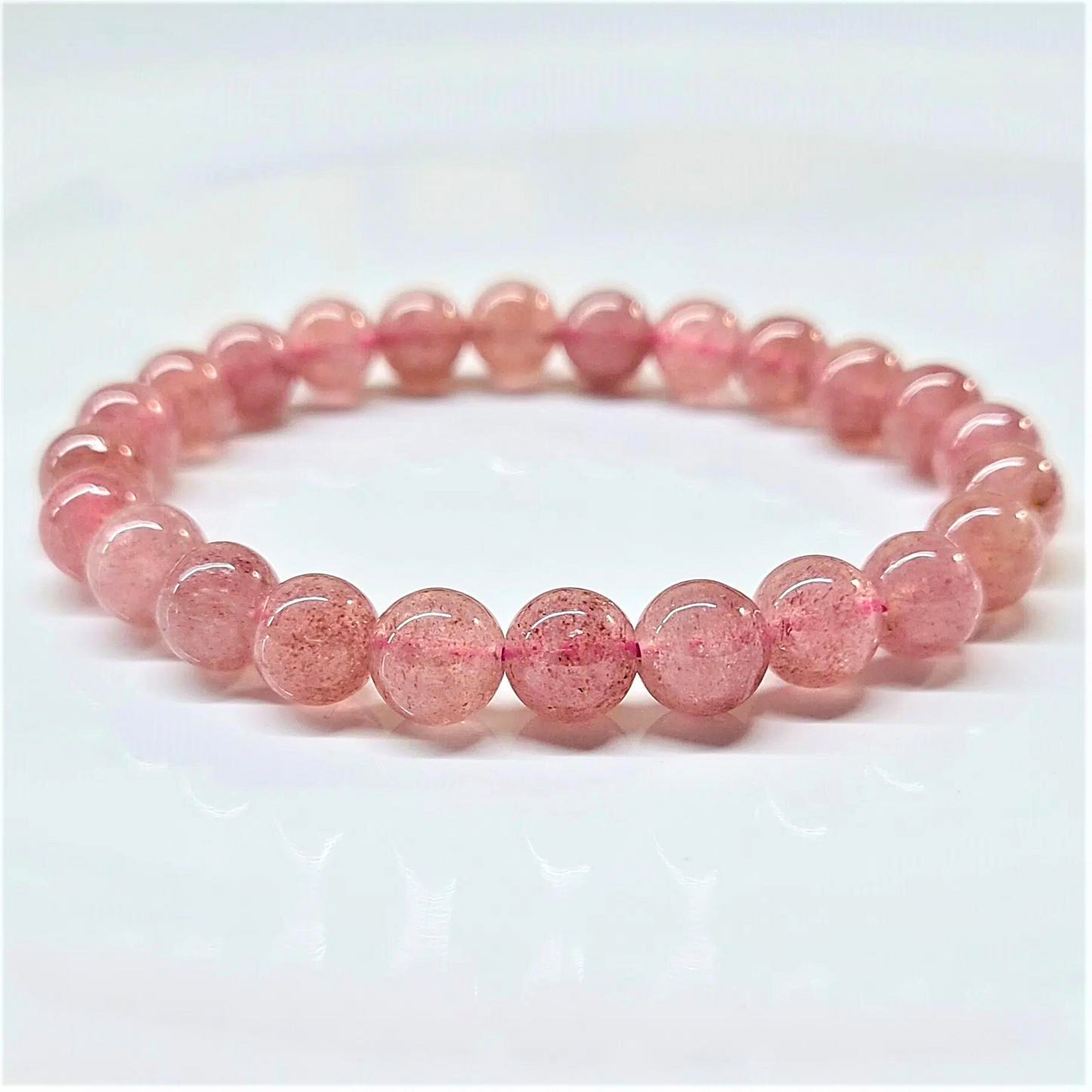 Strawberry Quartz Beaded Bracelets 8mm