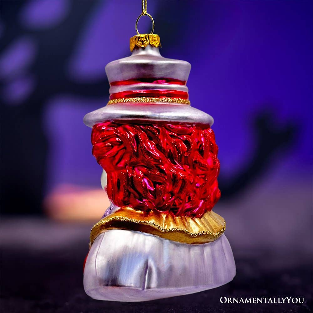 Horror Clown Head Glass Ornament, Halloween Tree Decor