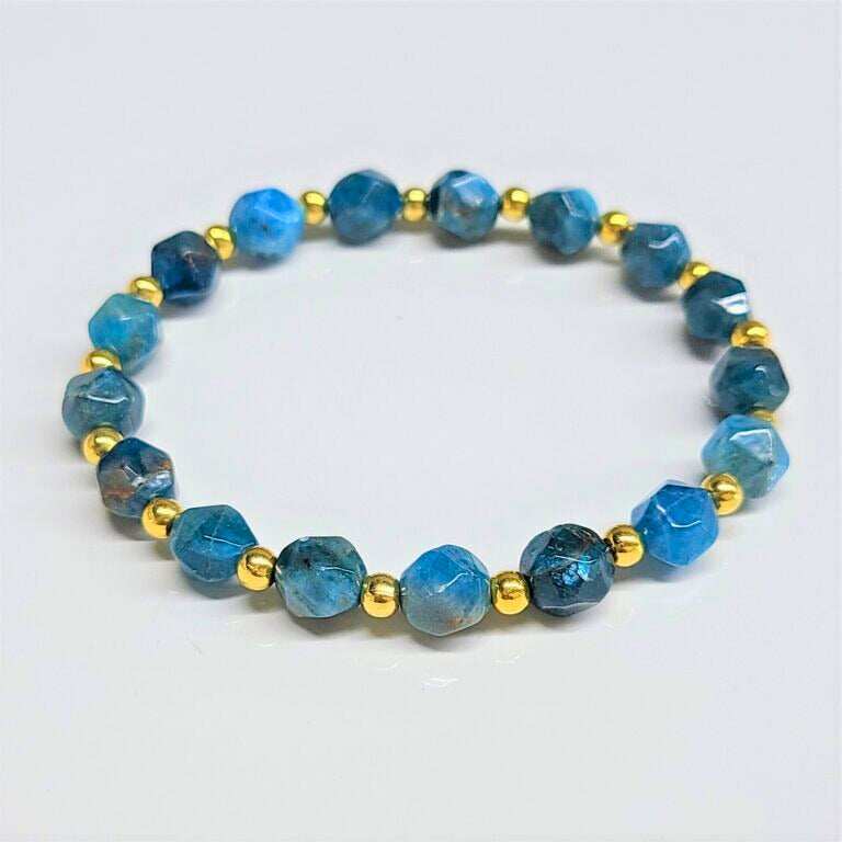 Apatite Faceted Beaded Bracelet 8mm