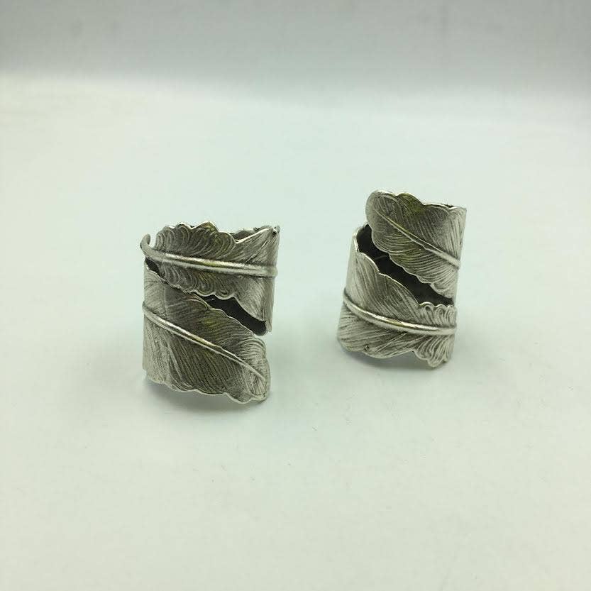 Wide Feather Wrap Ring