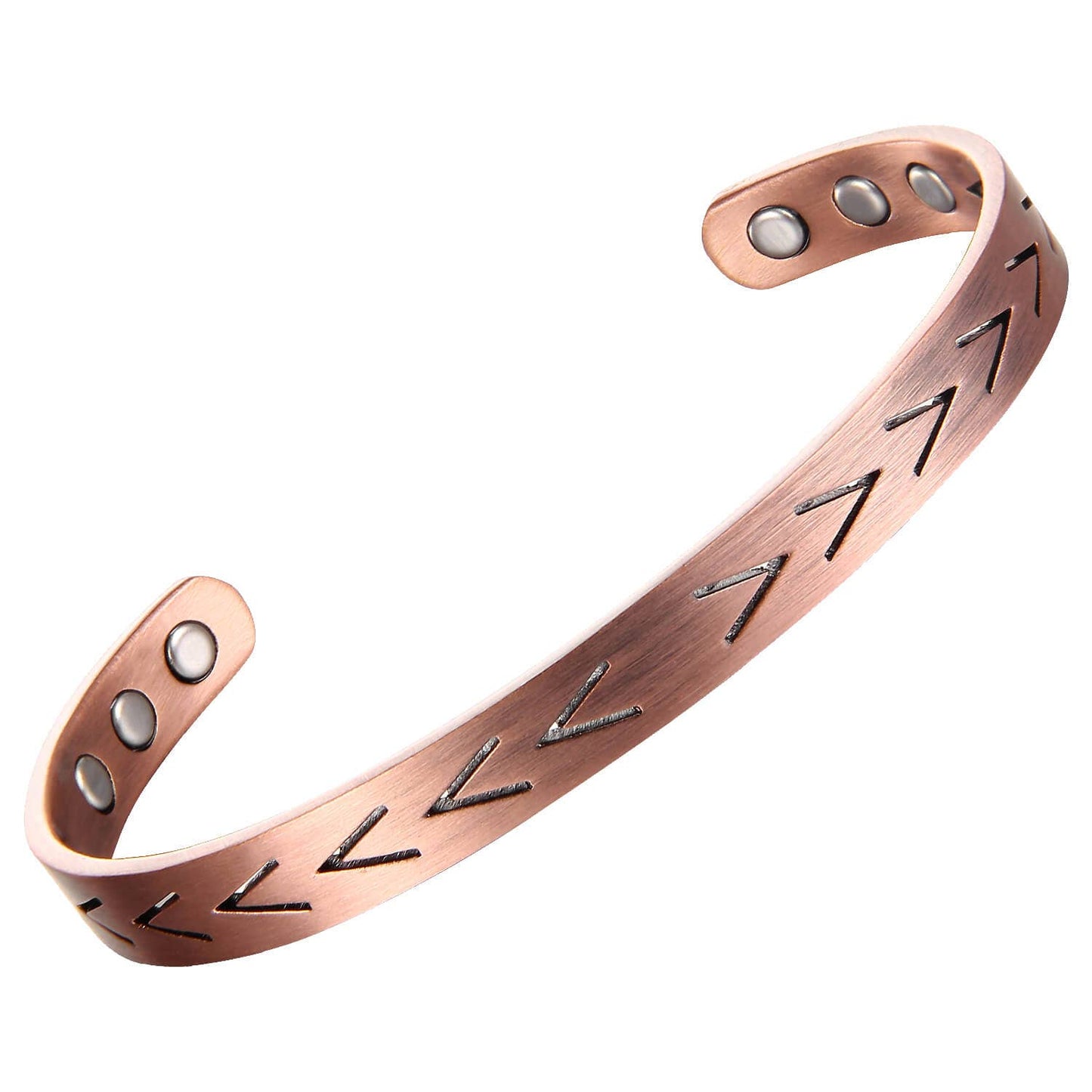 P 57 Copper cut out arrows adjustable magnetic bracelet