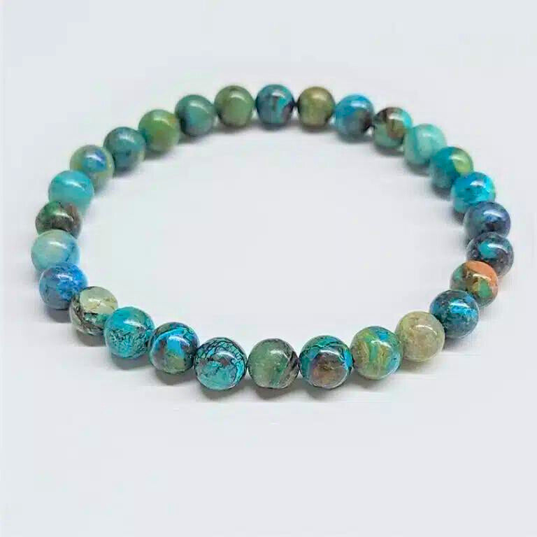 Chrysocolla Beaded Bracelet 6mm