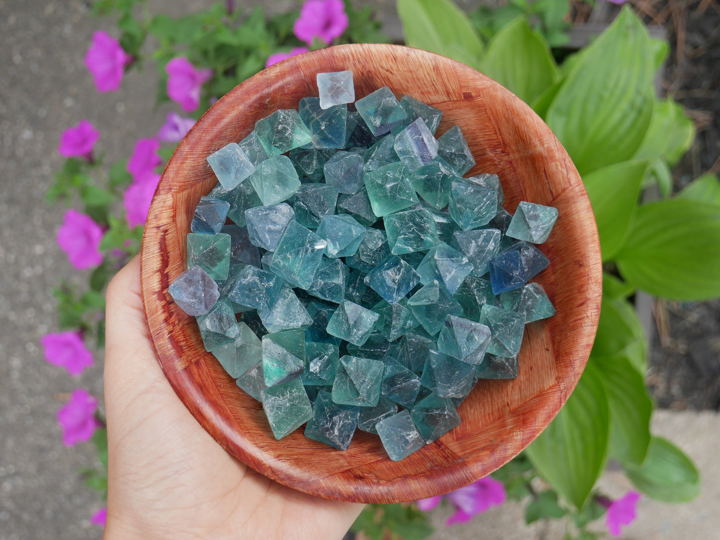 Blue Fluorite Octahedrons - 4 oz