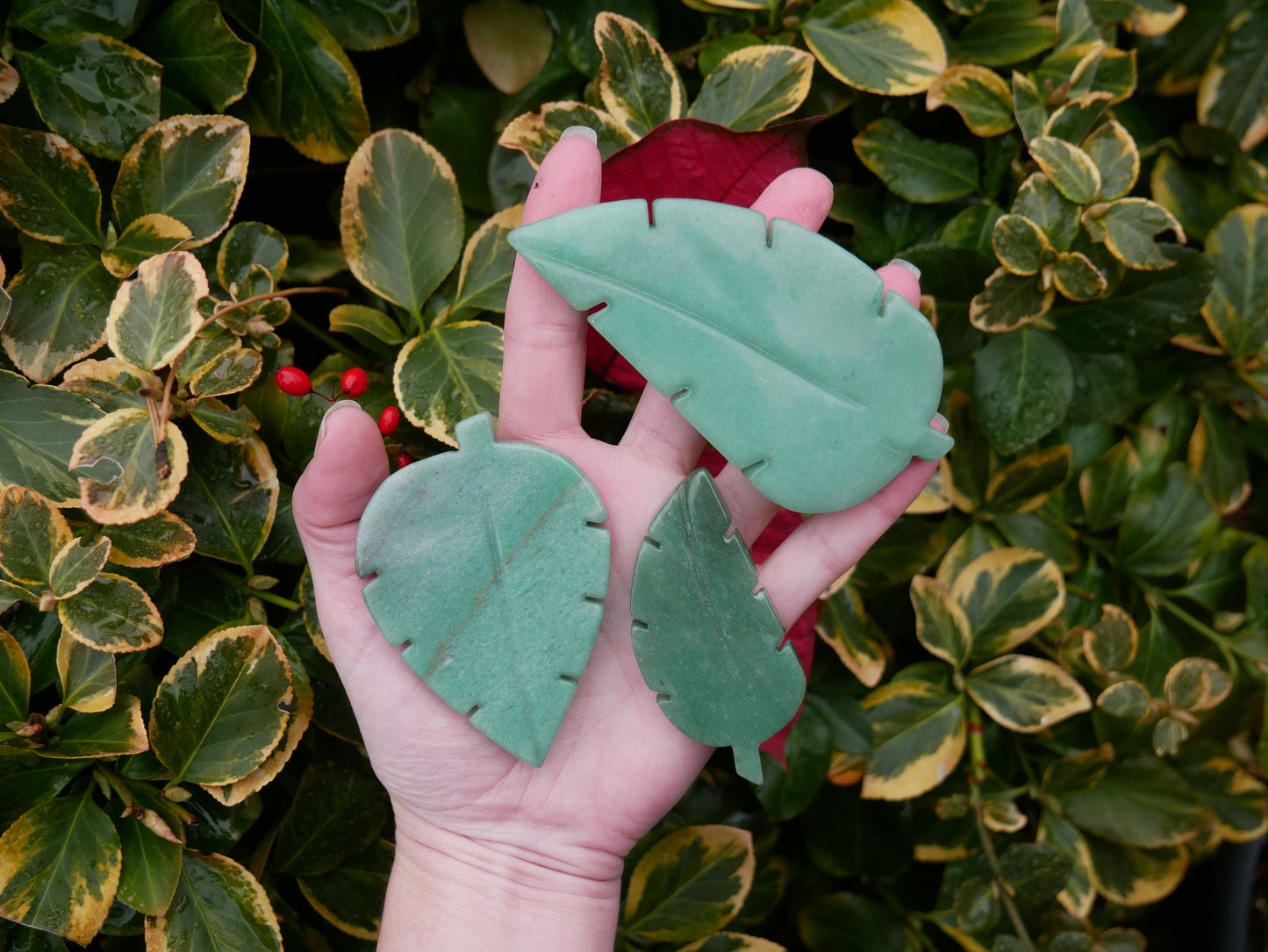 Green Aventurine Leaf