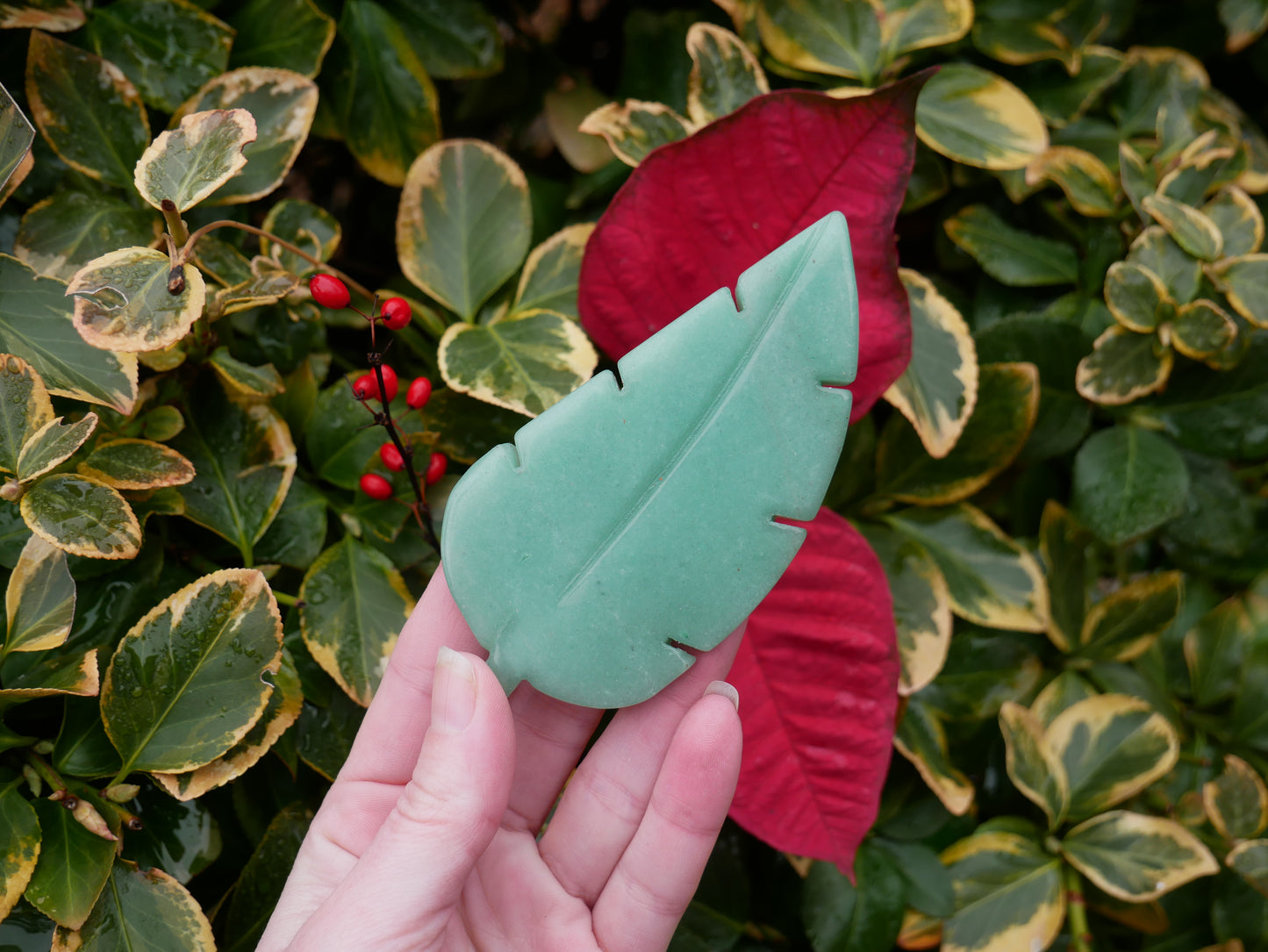 Green Aventurine Leaf