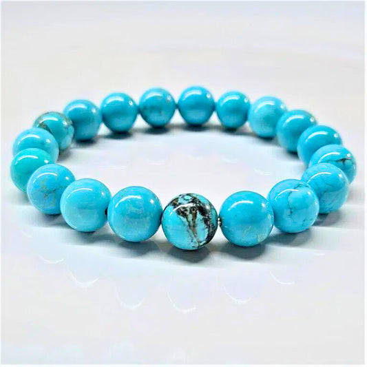Blue Howlite Beaded Bracelets 10mm