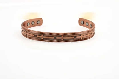 P 35 plain copper bracelet Cross design with magnets