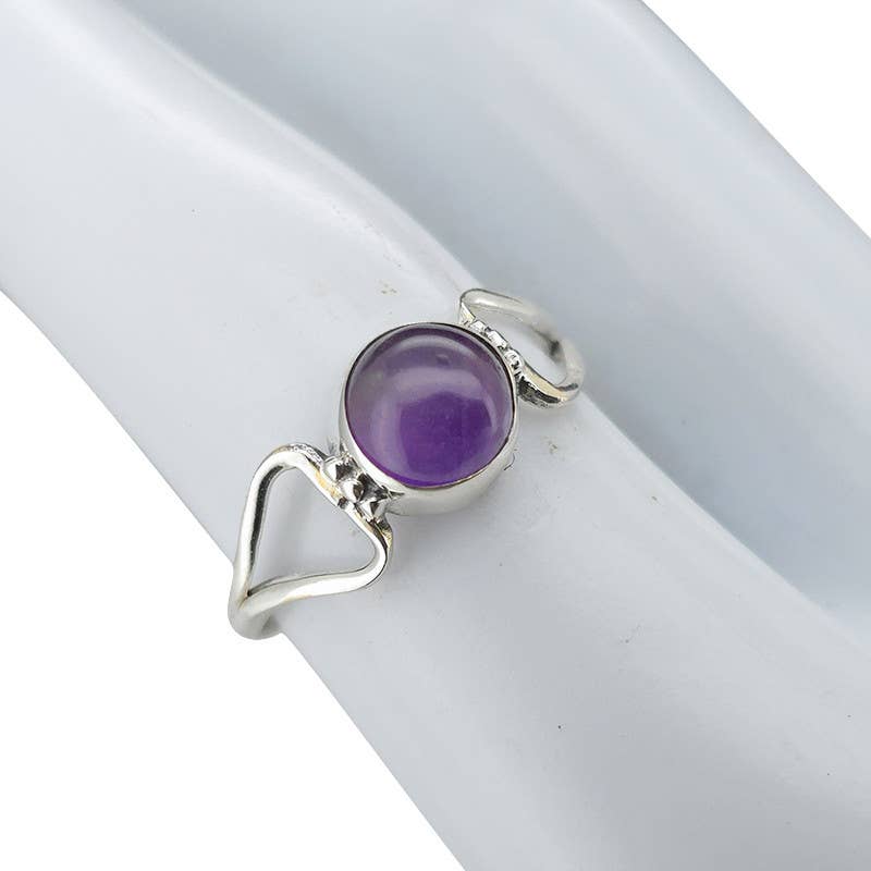 Amethyst Sterling Silver Ring: 7