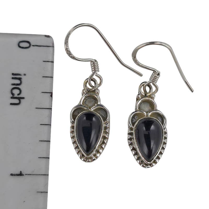 Black Onyx Sterling Silver Dangle Earrings