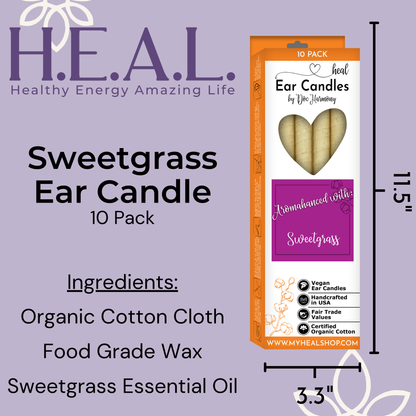 Sweetgrass Ear Candles by Doc Harmony: 2-Pack