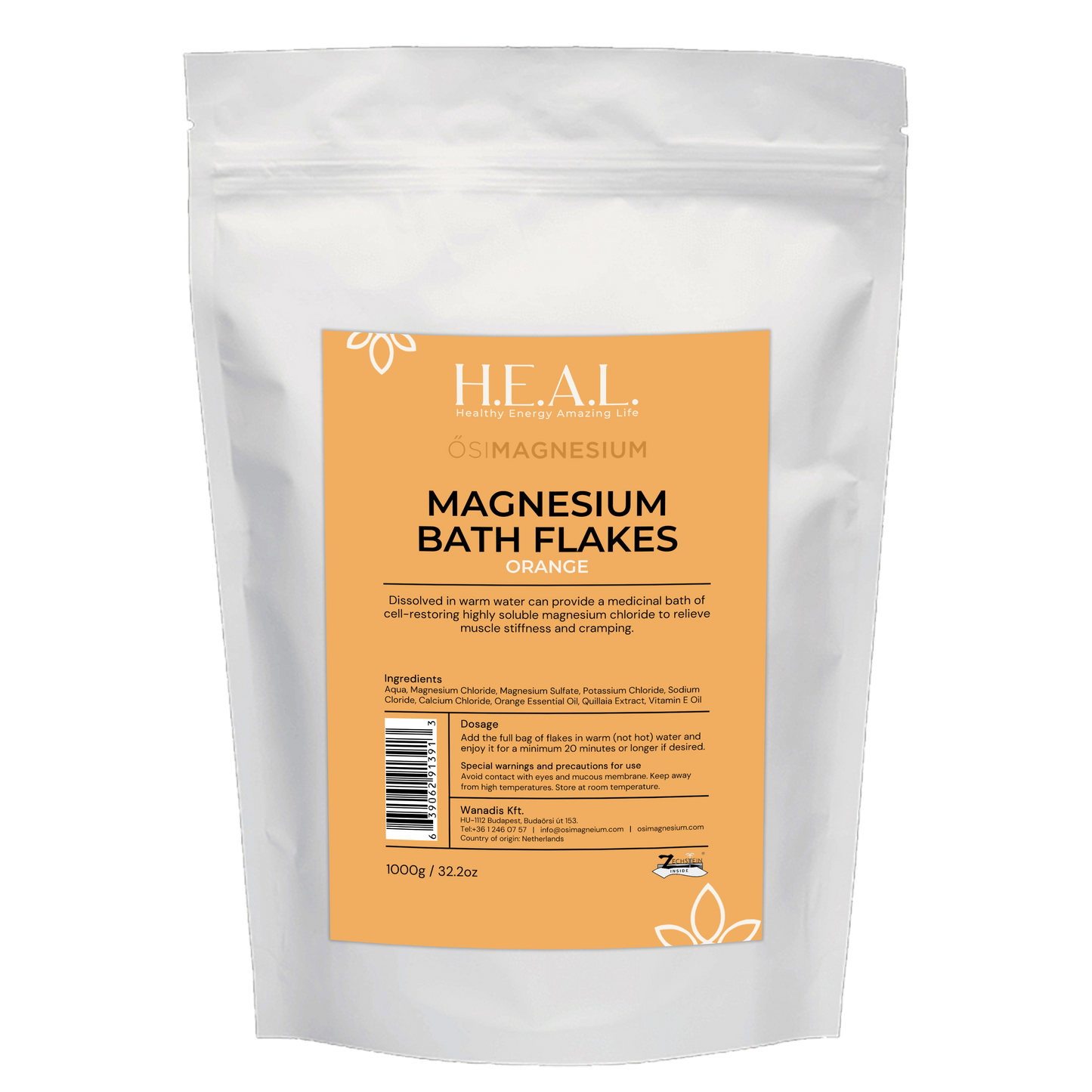 ŐSIMAGNESIUM Bath Flakes with Orange Essential Oil