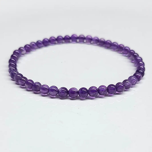 Amethyst Beaded Bracelet 4mm