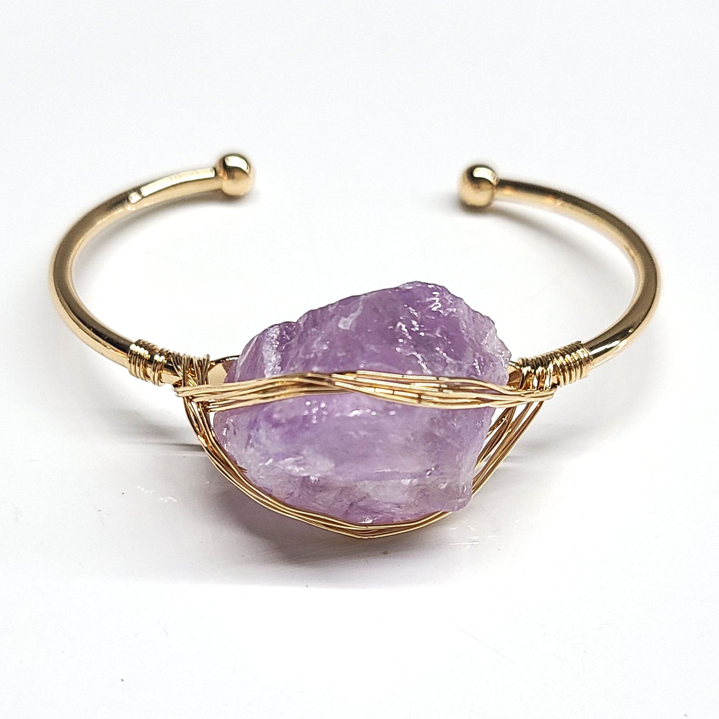 Amethyst Cuff Bangle Bracelets