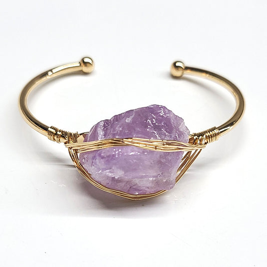 Amethyst Cuff Bangle Bracelets