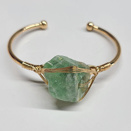 Fluorite Cuff Bangle Bracelet