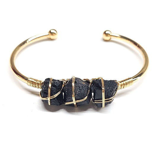 Black Tourmaline Cuff Brangle Braclets