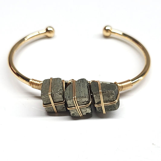 Pyrite Cuff Bangel Bracelets