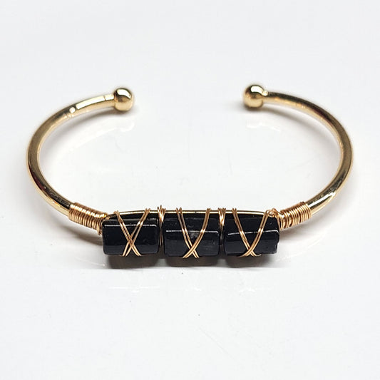 Black Tourmaline Cuff Brangle Braclets