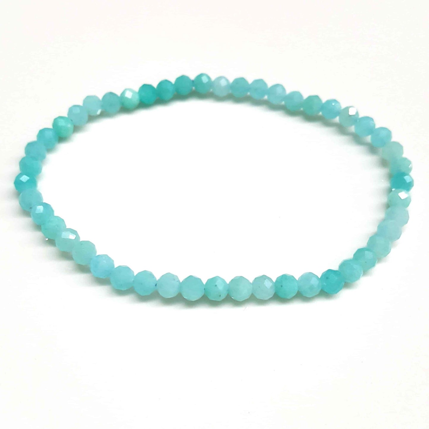 Amazonite Faceted Beaded Bracelet 4mm