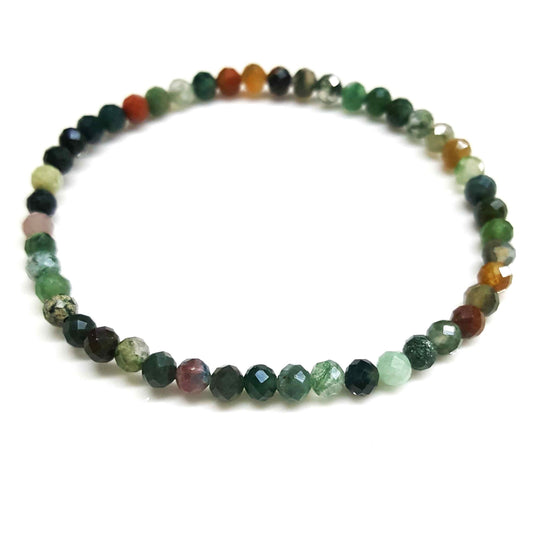 Fancy Faceted Jasper Beaded Bracelets 4mm