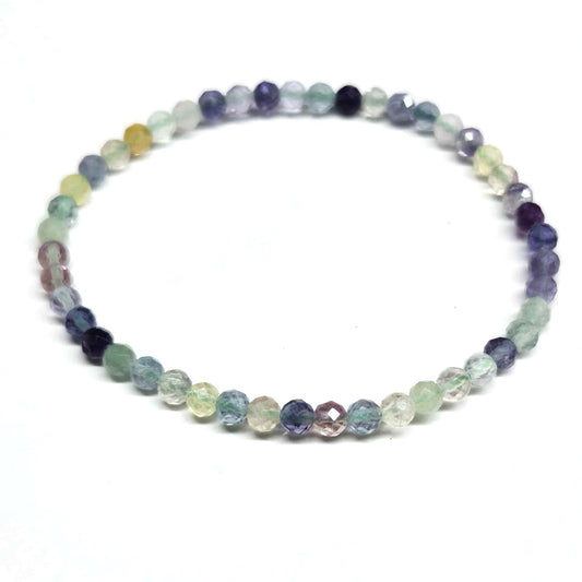 Fluorite Faceted Beaded Bracelets 4mm
