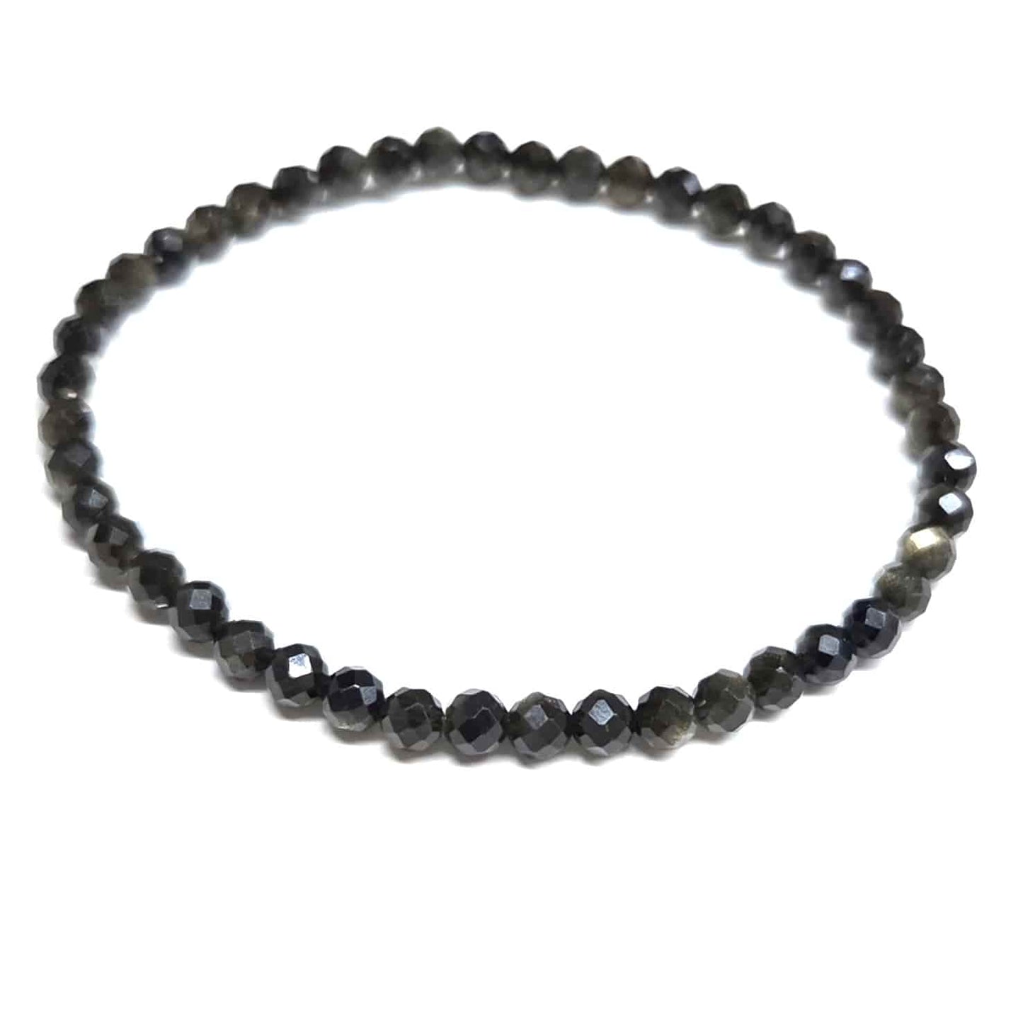 Gold Obsidian Faceted Beaded Bracelets 4mm