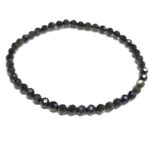 Gold Obsidian Faceted Beaded Bracelets 4mm