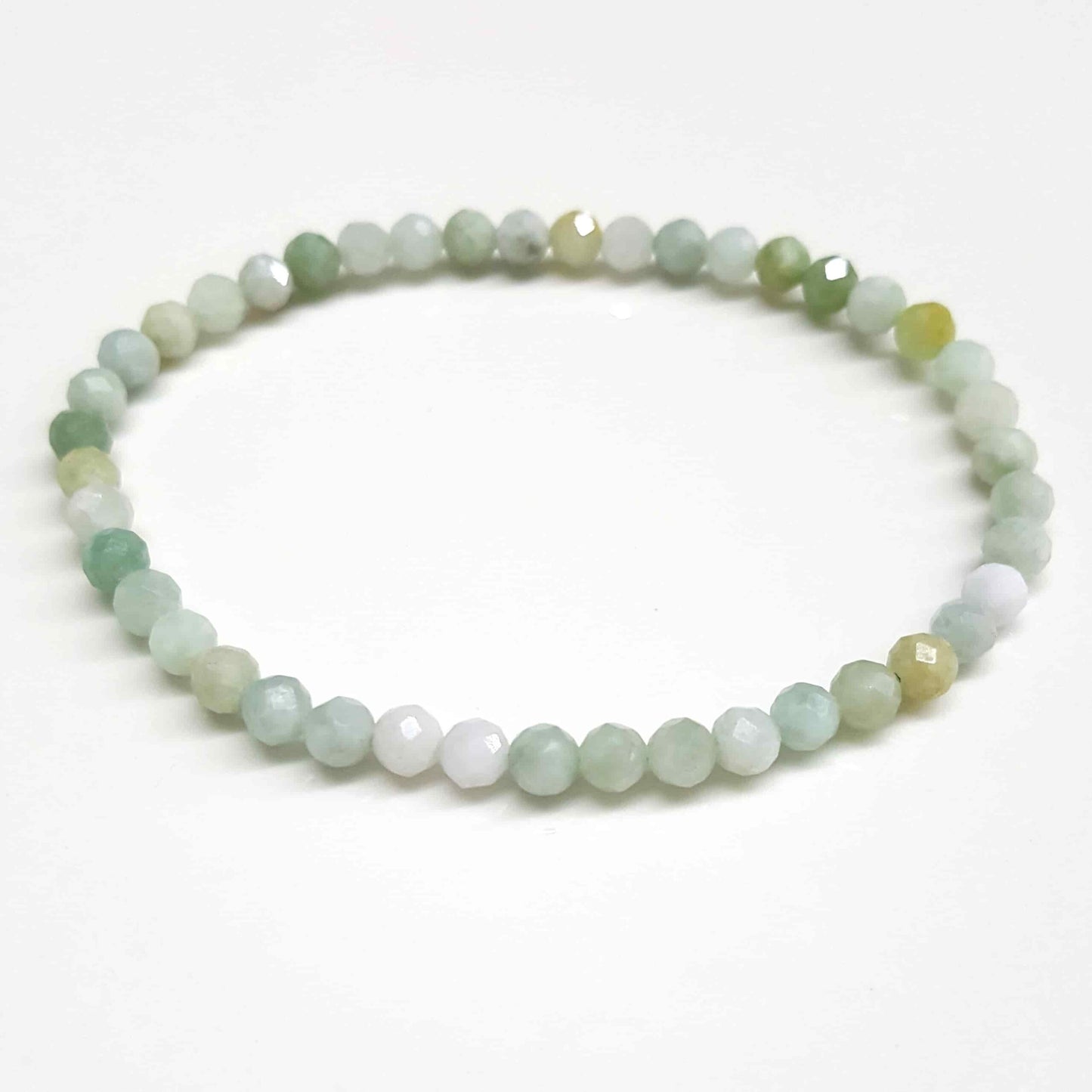 Jade Faceted Beaded Bracelet 4mm