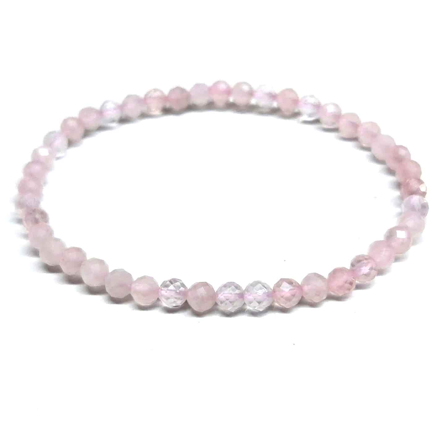 Rose Quartz Facted Beaded Bracelet 4mm