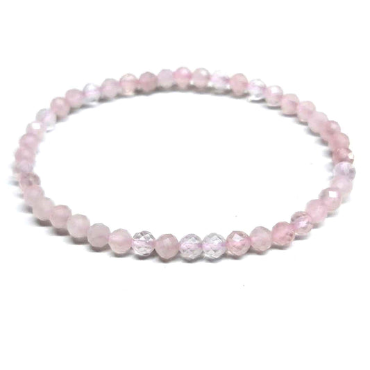 Rose Quartz Faceted Beaded Bracelet 4mm