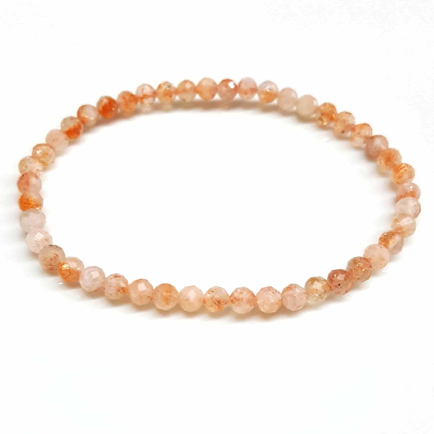 Sunstone Faceted Beaded Bracelet 4mm