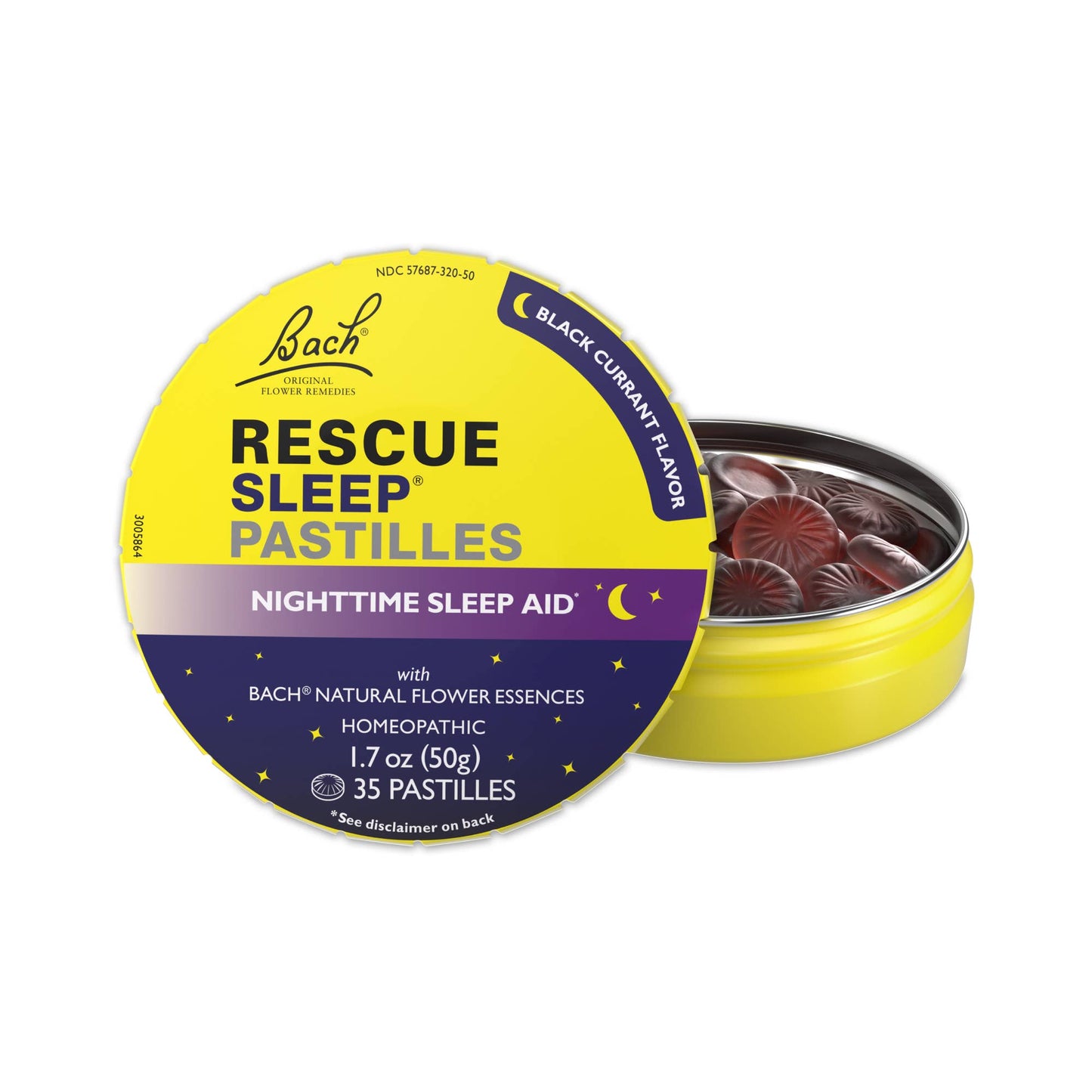 RESCUE Bach Sleep PASTILLES, Black Currant Flavor, Sleep Aid