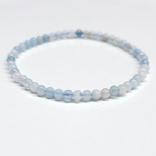 Aquamarine Beaded Bracelet 4mm