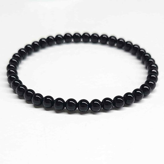 Black Tourmaline Beaded Bracelets 4mm