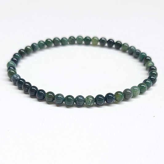 Moss Agate Beaded Bracelets 4mm