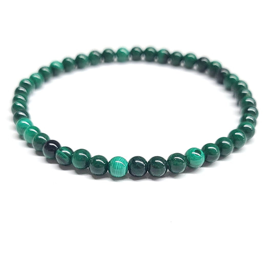 Malachite REAL Beaded Bracelets 4mm