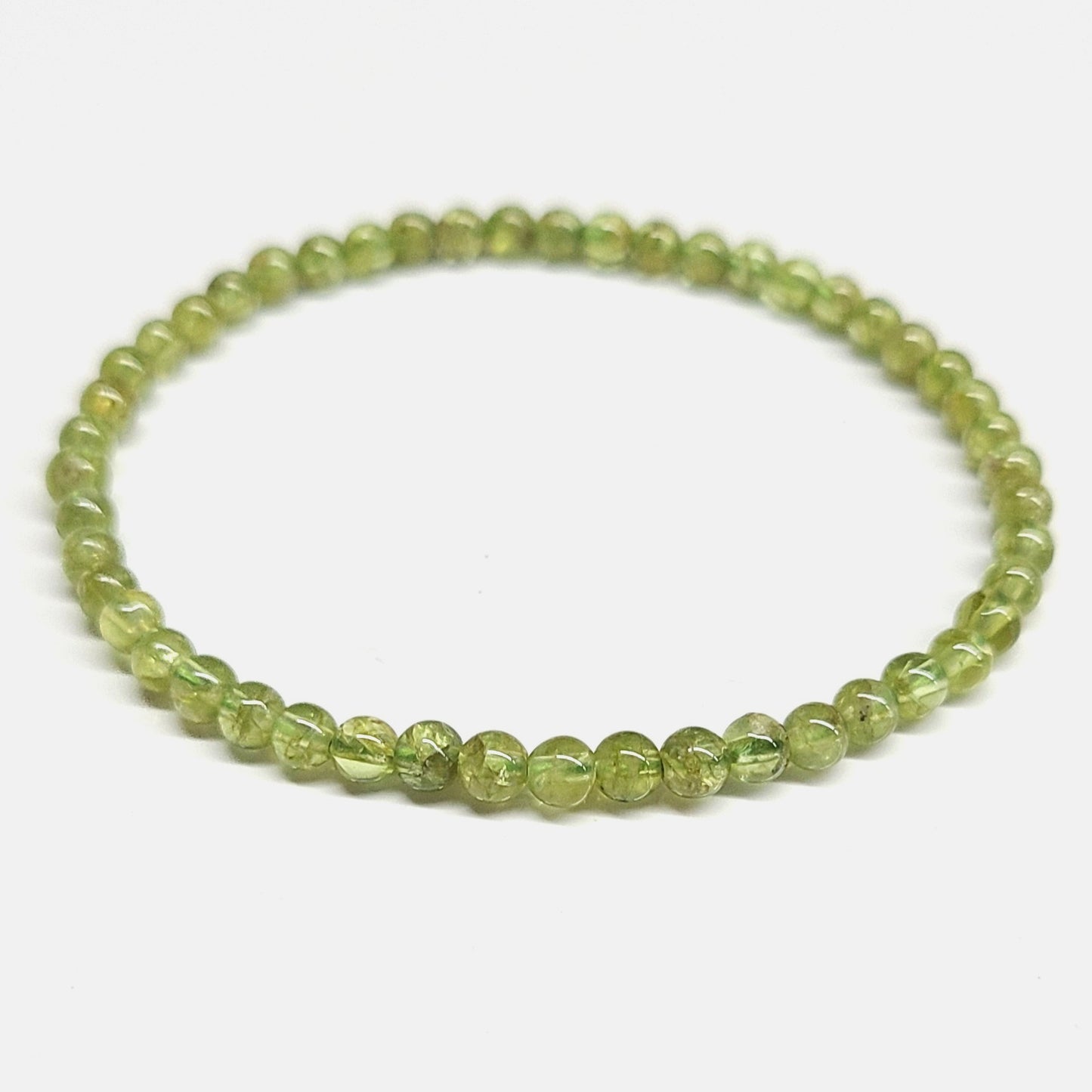 Peridot Beaded Bracelet 4mm