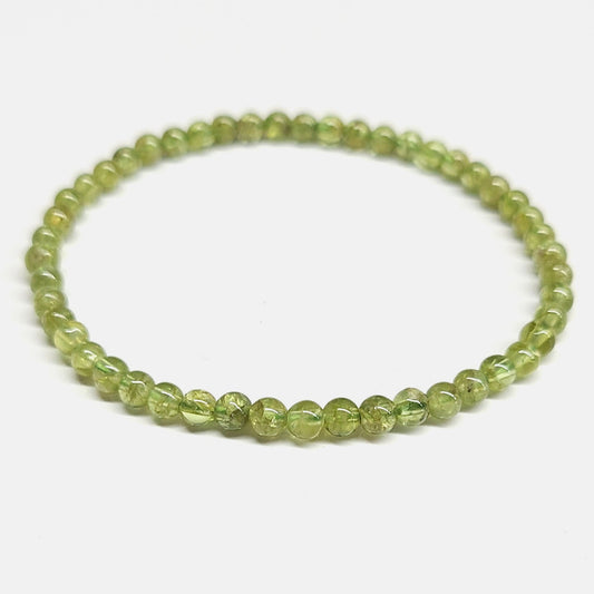 Peridot Beaded Bracelet 4mm
