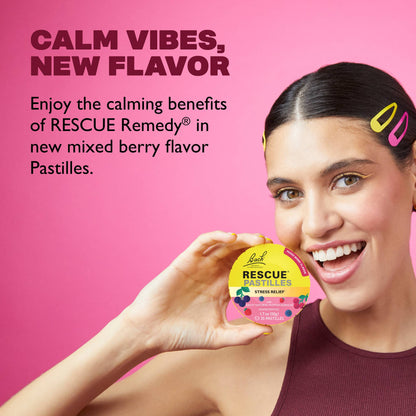 RESCUE Bach PASTILLES, Mixed Berry Flavor, Stress Relief