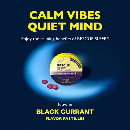 RESCUE Bach Sleep PASTILLES, Black Currant Flavor, Sleep Aid
