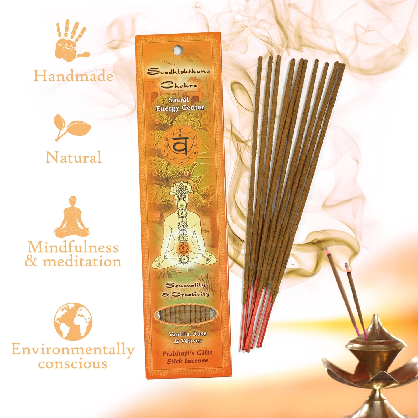 Incense Sticks Sacral Chakra Svadhishtana - Sensuality and Creativity