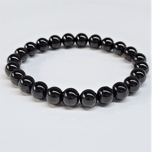 Jet Stone Beaded Bracelet - 8mm